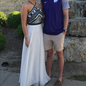 Sequin and White Formal Dress